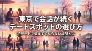 東京で会話が続きやすいデートスポットのイメージ
