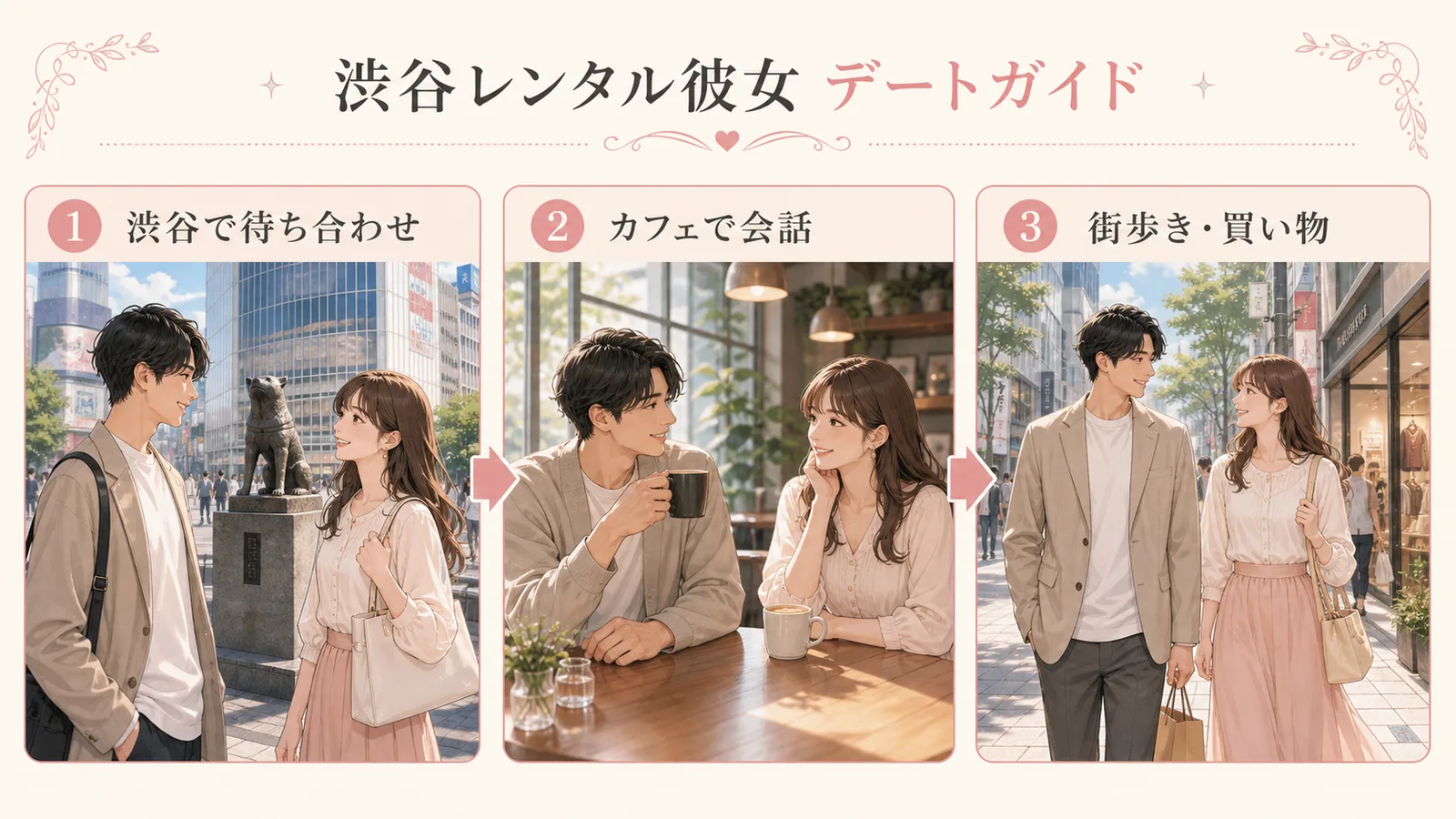 渋谷でレンタル彼女と待ち合わせ、カフェ、街歩きと買い物を楽しむデートガイド