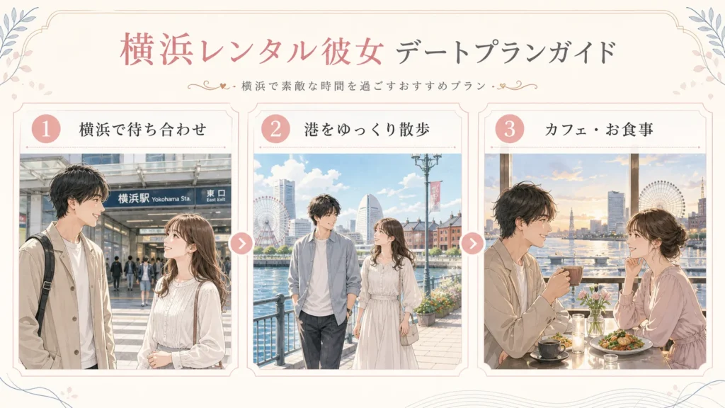 横浜でレンタル彼女と待ち合わせ、港の散歩、カフェと食事を楽しむデートガイド